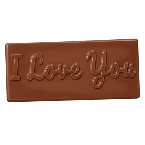 Handmade "I Love You" Chocolate Bar - Milk, Dark, White Choc