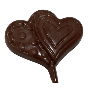 Handmade Chocolate Hearts Lollipop - Milk, Dark or White Chocolate