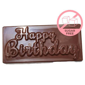 Handmade 95% Sugar Free Happy Birthday Chocolate Bar - GF, NF, SF