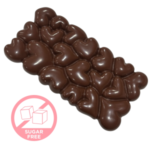 Handmade 95% Sugar Free Hearts Chocolate Bar - GF, NF, SF